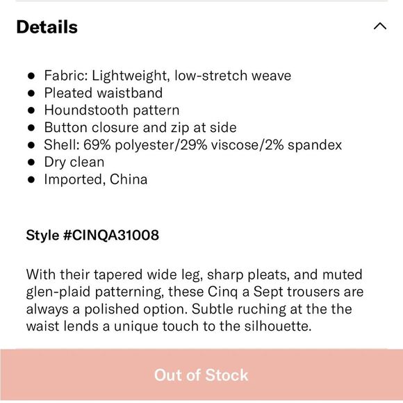 NWT Cinq à Sept Serenity Plaid Pleated Pants Sz 4 Hight Rise Preppy Office - Picture 6 of 15